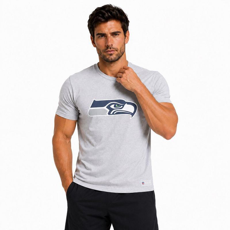 Playera Aficionado NFL Seattle Seahawks Manga Corta Gris Hombre