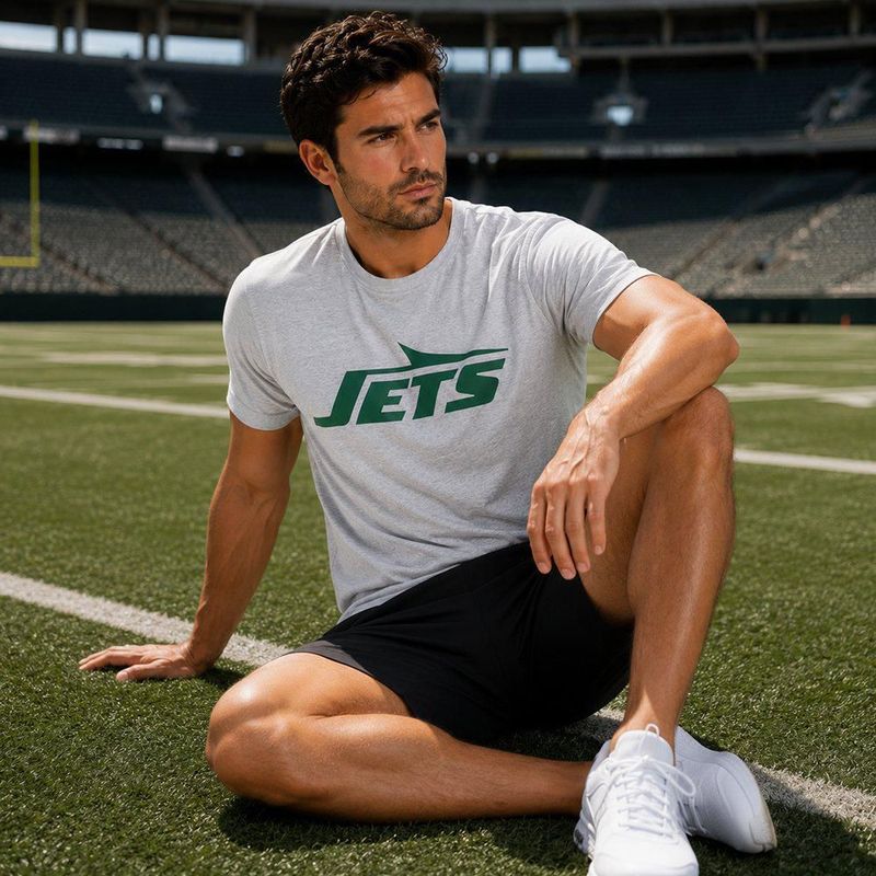 Playera Aficionado NFL New York Jets Manga Corta Gris Hombre