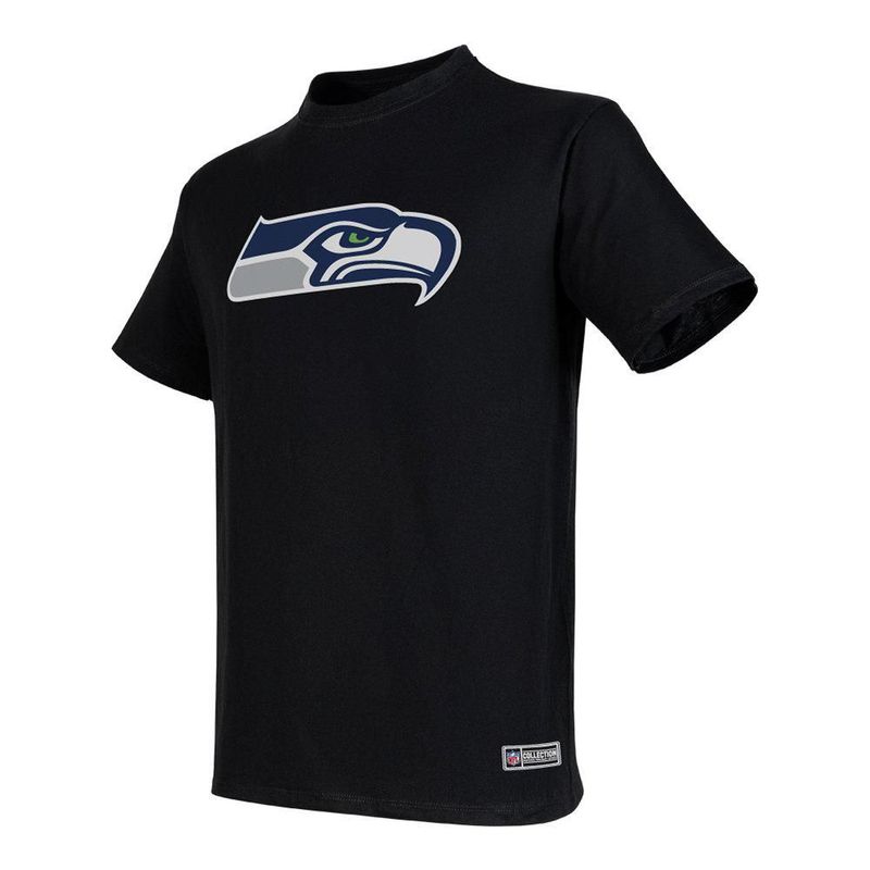 Playera Aficionado NFL Seattle Seahawks Manga Corta Negro Hombre