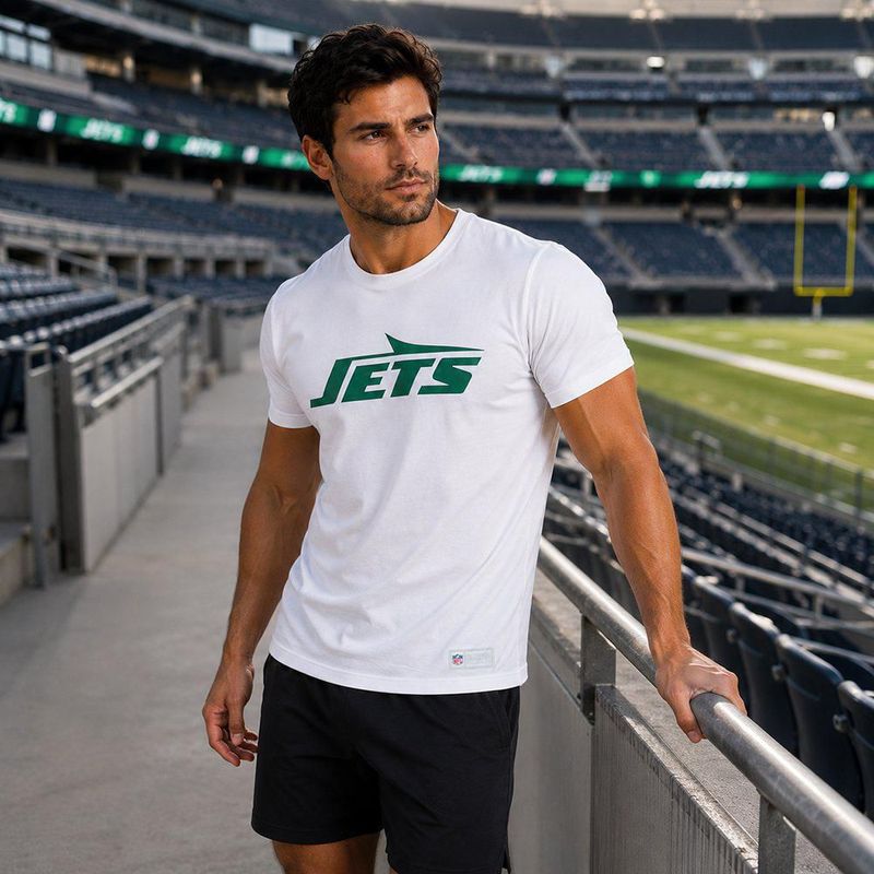 Playera Aficionado NFL New York Jets Manga Corta Blanco Hombre