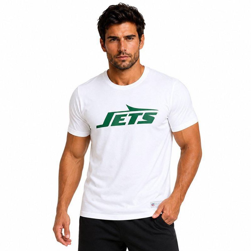 Playera Aficionado NFL New York Jets Manga Corta Blanco Hombre