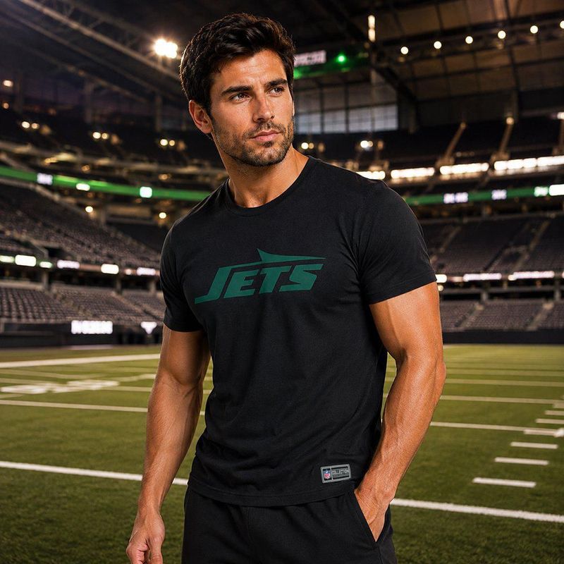 Playera Aficionado NFL New York Jets Manga Corta Negro Hombre