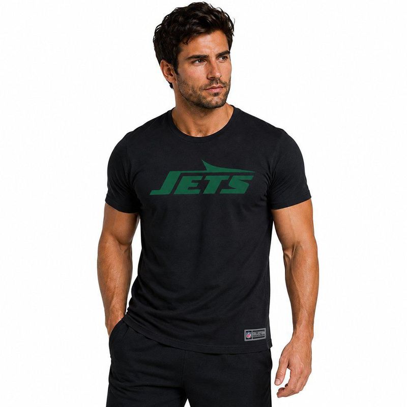 Playera Aficionado NFL New York Jets Manga Corta Negro Hombre