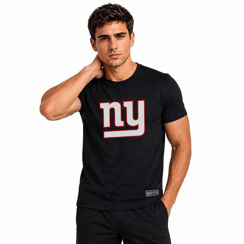 Playera Aficionado NFL New York Giants Manga Corta Negro Hombre