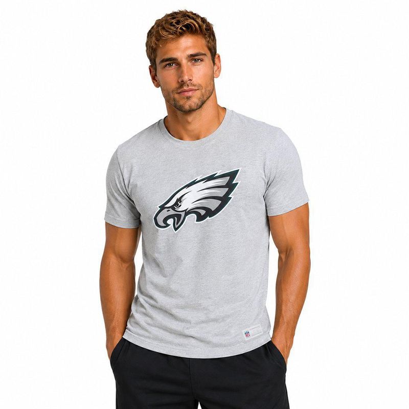 Playera Aficionado NFL Philadelphia Eagles Manga Corta Gris Hombre