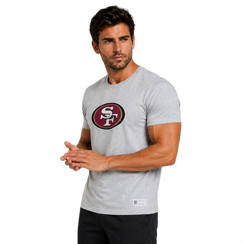 Playera Aficionado NFL San Francisco 49ers Manga Corta Gris Hombre