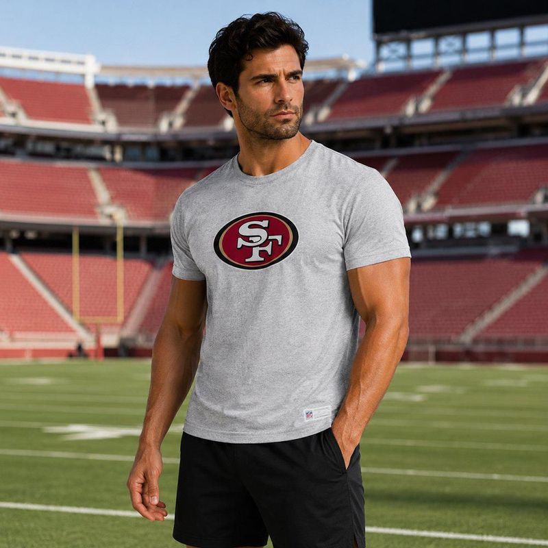 Playera Aficionado NFL San Francisco 49ers Manga Corta Gris Hombre