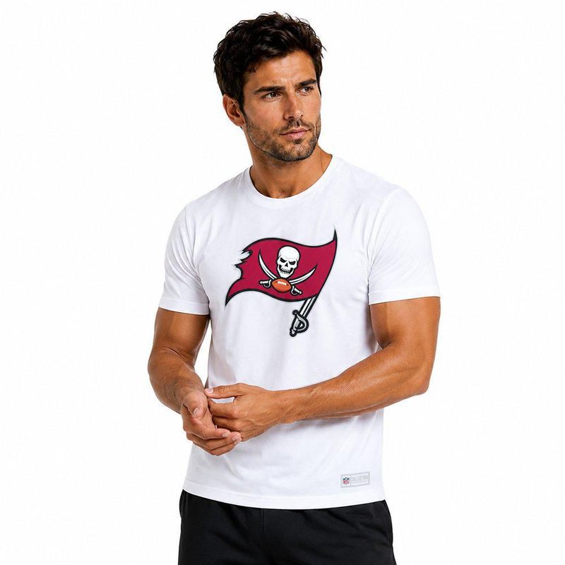 Playera Aficionado NFL Tampa Bay Buccaneers Manga Corta Blanco Hombre