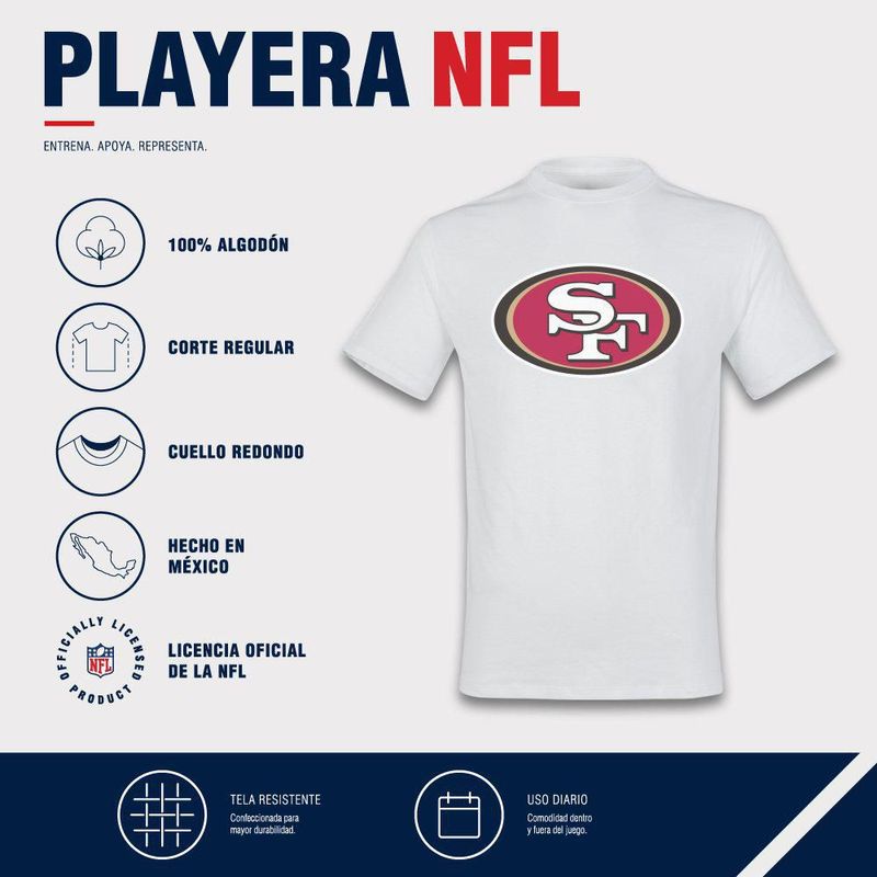 Playera Aficionado NFL San Francisco 49ers Manga Corta Blanco Hombre