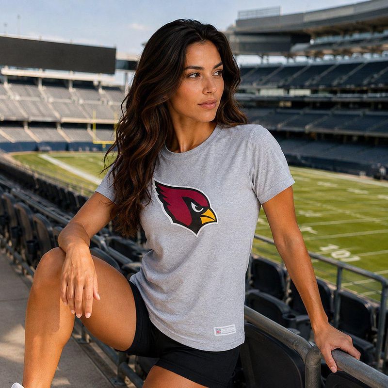 Playera Aficionado NFL Arizona Cardinals Manga Corta Gris Mujer
