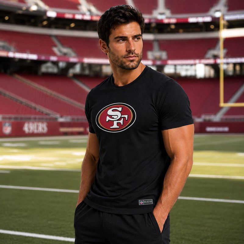 Playera Aficionado NFL San Francisco 49ers Manga Corta Negro Hombre