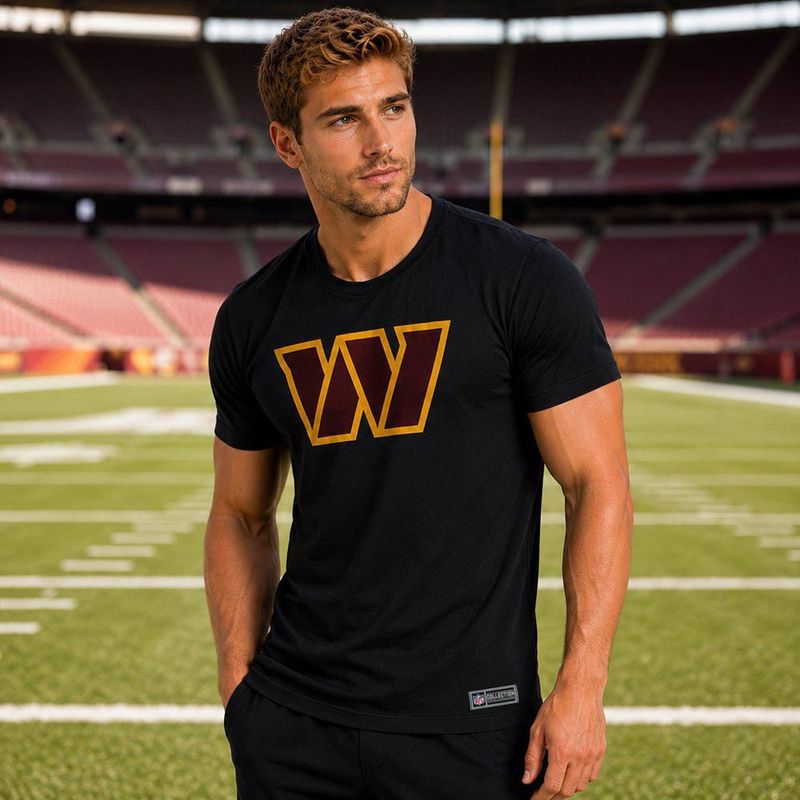 Playera Aficionado NFL Washington Commanders Manga Corta Negro Hombre
