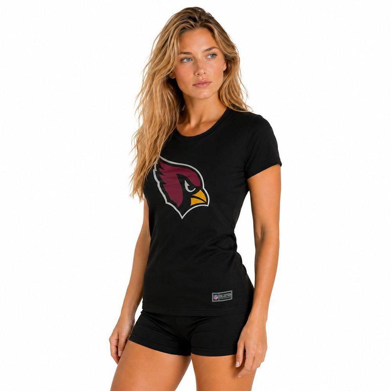 Playera Aficionado NFL Arizona Cardinals Manga Corta Negro Mujer