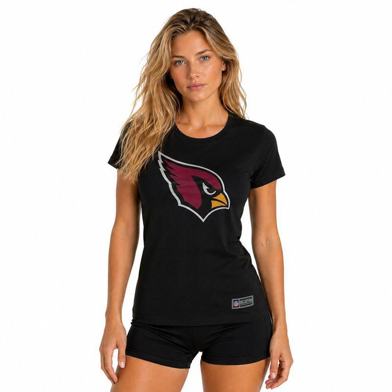 Playera Aficionado NFL Arizona Cardinals Manga Corta Negro Mujer