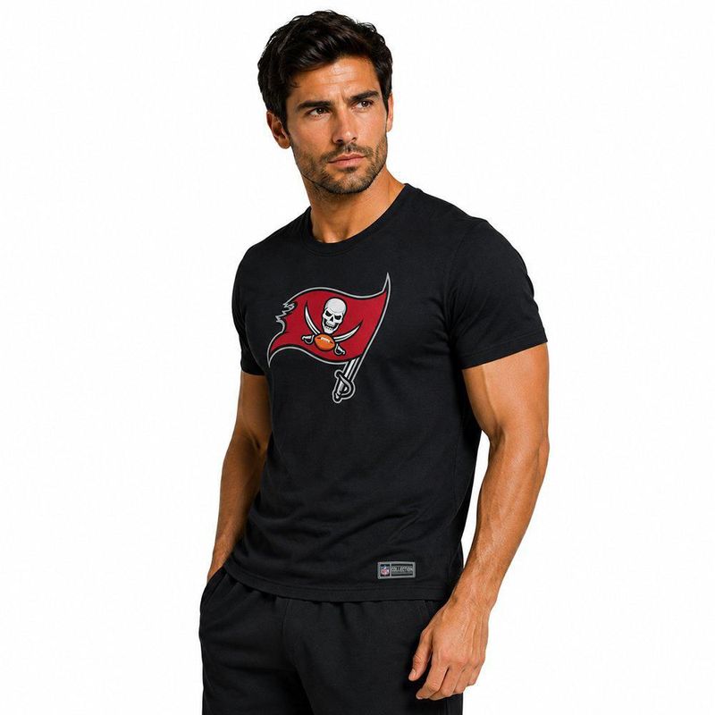 Playera Aficionado NFL Tampa Bay Buccaneers Manga Corta Negro Hombre