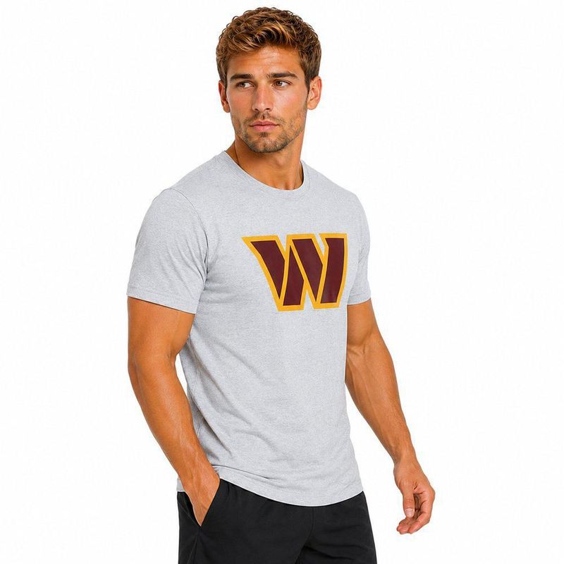 Playera Aficionado NFL Washington Commanders Manga Corta Gris Hombre