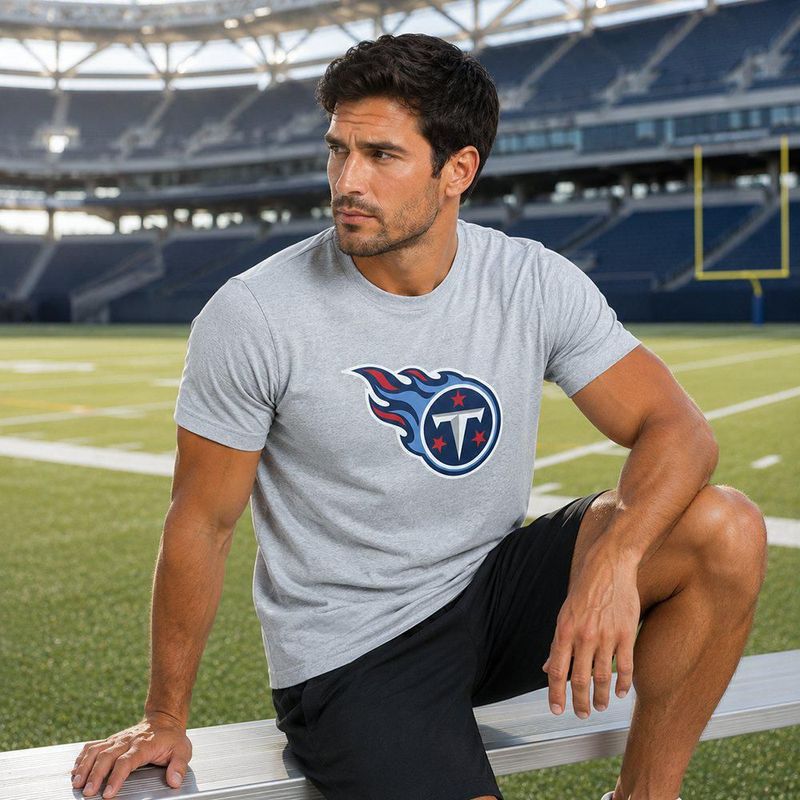 Playera Aficionado NFL Tennessee Titans Manga Corta Gris Hombre
