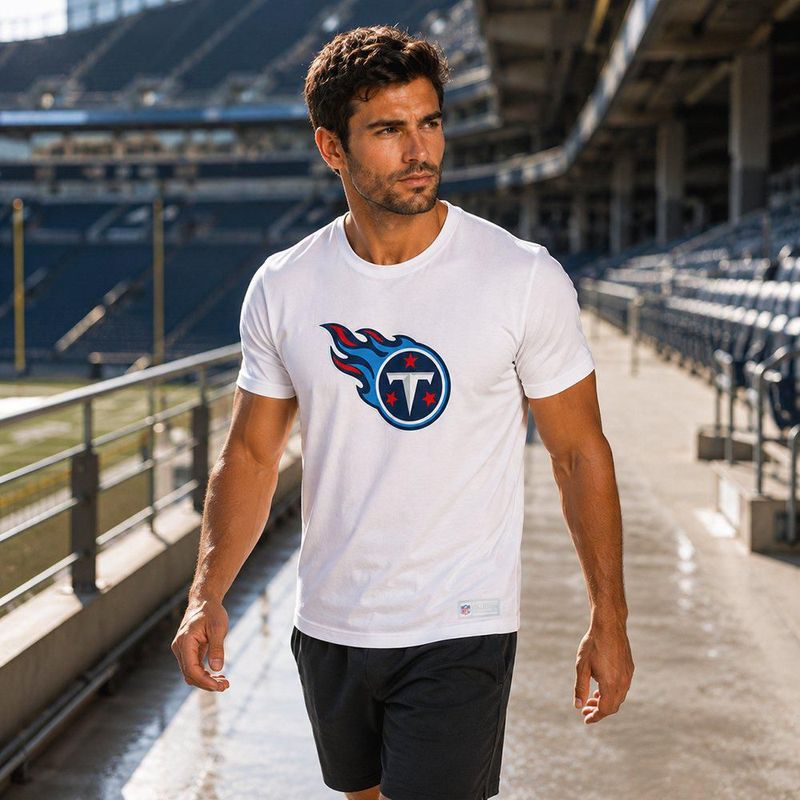 Playera Aficionado NFL Tennessee Titans Manga Corta Blanco Hombre