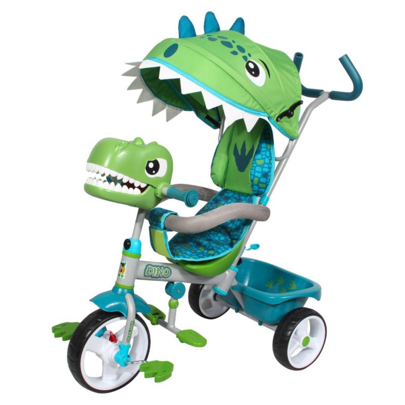 Apache Triciclo 3 En 1 Dinosaurio 3d Con Sonido Y Luces Color Verde