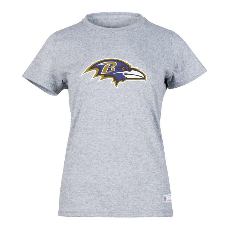 Playera Aficionado NFL Baltimore Ravens Manga Corta Gris Mujer