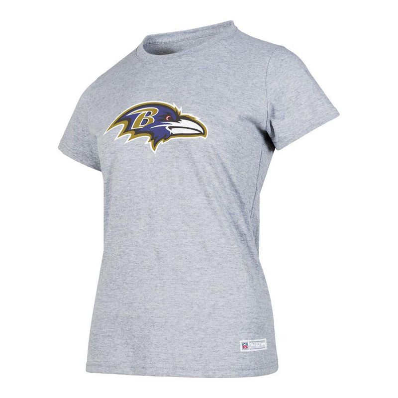 Playera Aficionado NFL Baltimore Ravens Manga Corta Gris Mujer