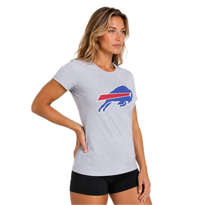 Playera Aficionado NFL Buffalo Bills Manga Corta Gris Mujer