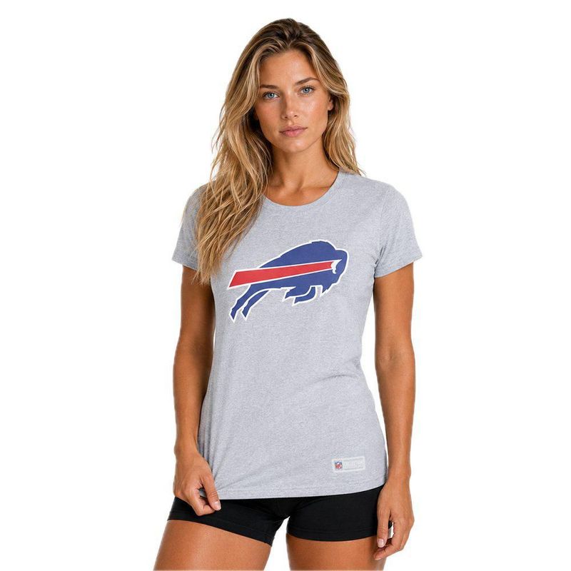 Playera Aficionado NFL Buffalo Bills Manga Corta Gris Mujer