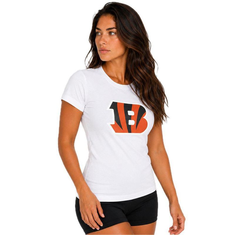 Playera Aficionado NFL Cincinnati Bengals Manga Corta Blanco Mujer
