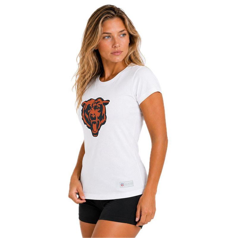 Playera Aficionado NFL Chicago Bears Manga Corta Blanco Mujer