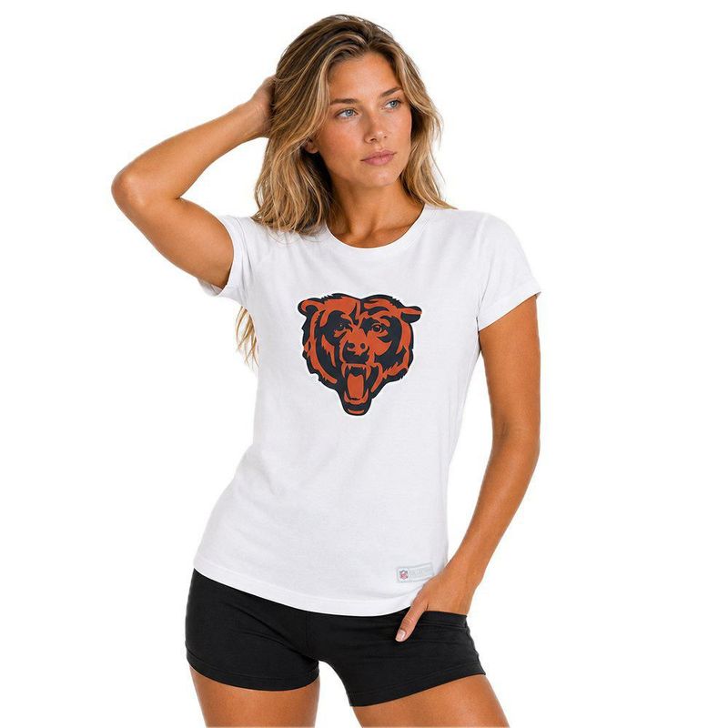 Playera Aficionado NFL Chicago Bears Manga Corta Blanco Mujer