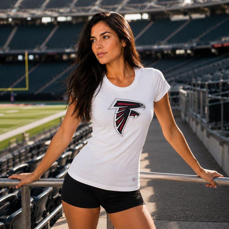 Playera Aficionado NFL Atlanta Falcons Manga Corta Blanco Mujer