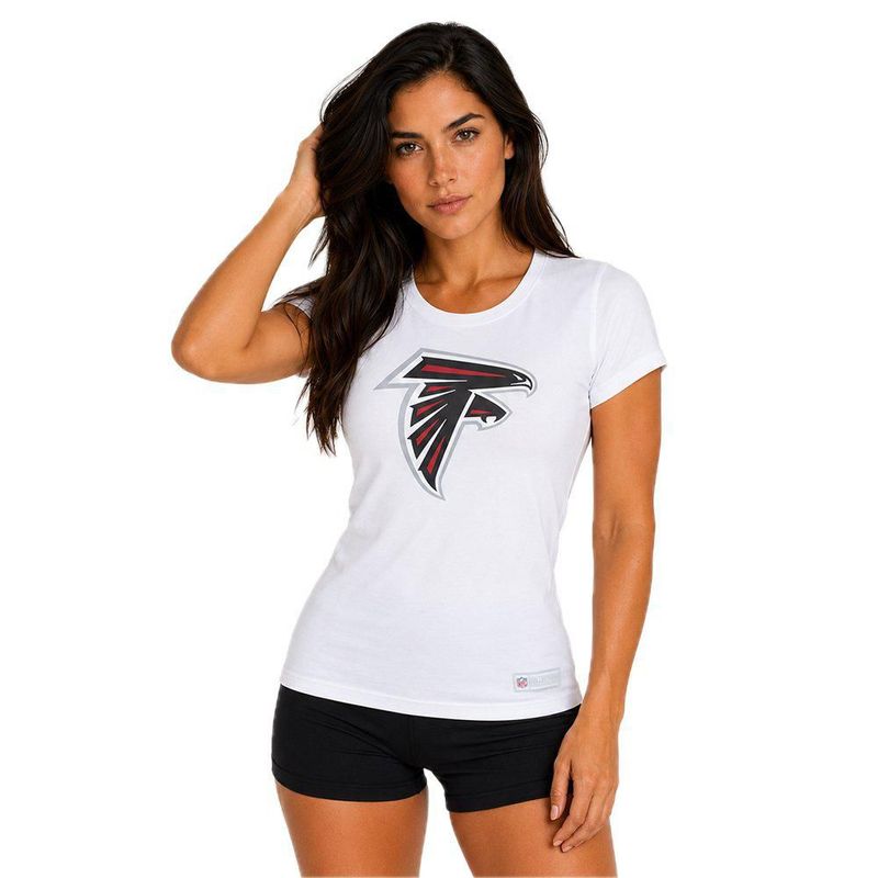 Playera Aficionado NFL Atlanta Falcons Manga Corta Blanco Mujer