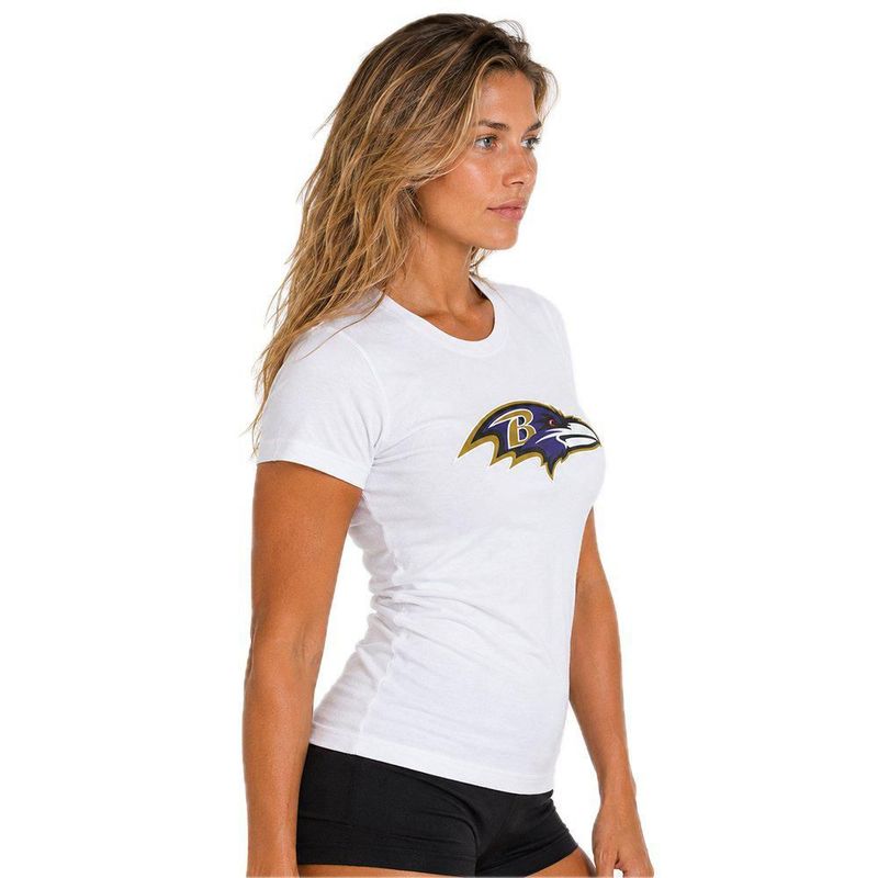 Playera Aficionado NFL Baltimore Ravens Manga Corta Blanco Mujer