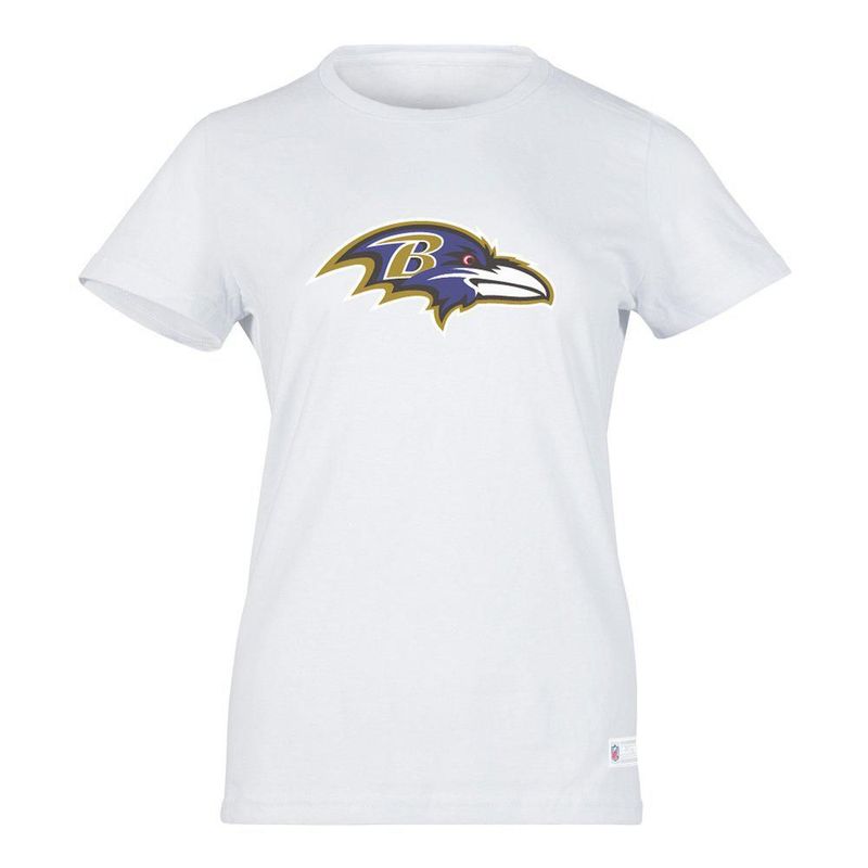 Playera Aficionado NFL Baltimore Ravens Manga Corta Blanco Mujer