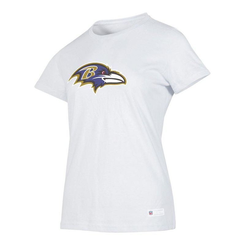 Playera Aficionado NFL Baltimore Ravens Manga Corta Blanco Mujer
