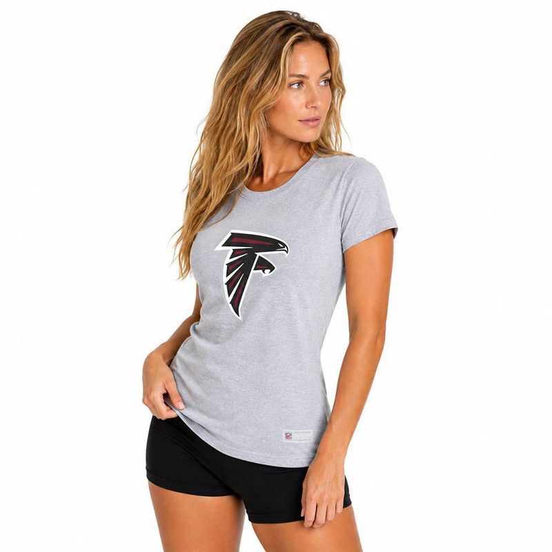Playera Aficionado NFL Atlanta Falcons Manga Corta Gris Mujer