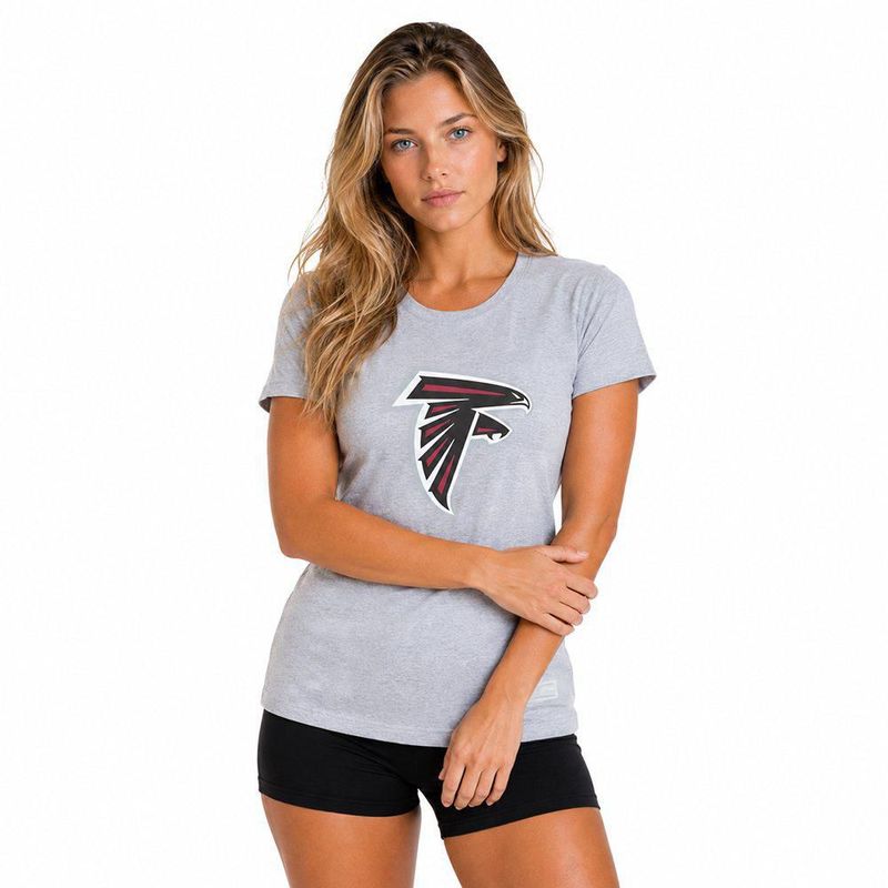 Playera Aficionado NFL Atlanta Falcons Manga Corta Gris Mujer