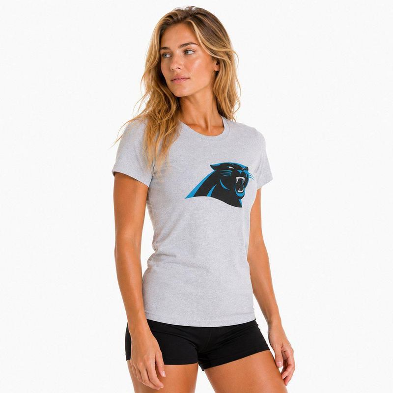 Playera Aficionado NFL Carolina Panthers Manga Corta Gris Mujer