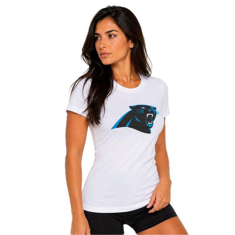Playera Aficionado NFL Carolina Panthers Manga Corta Blanco Mujer