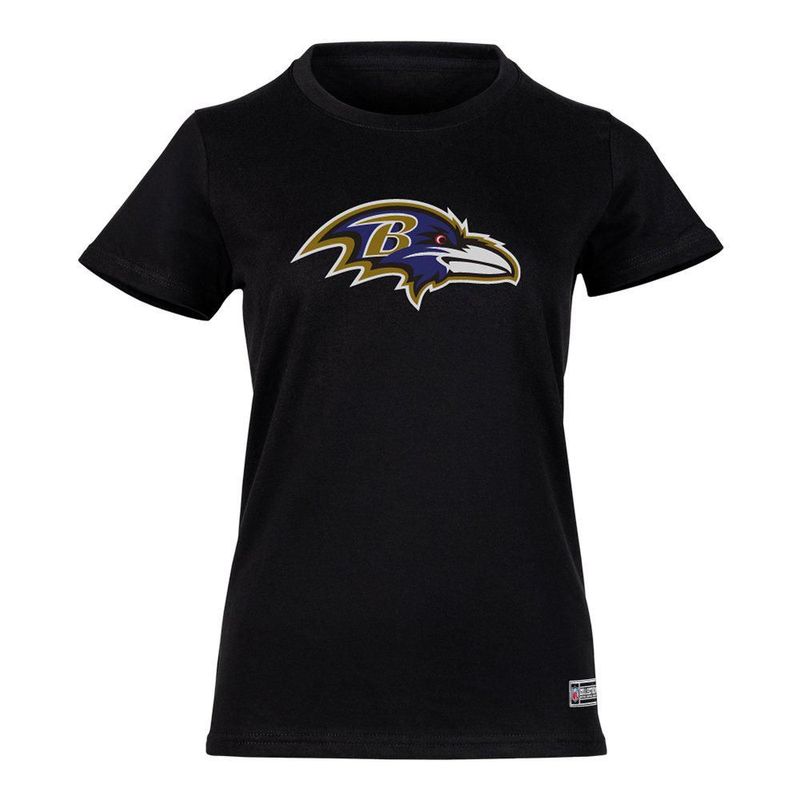 Playera Aficionado NFL Baltimore Ravens Manga Corta Negro Mujer