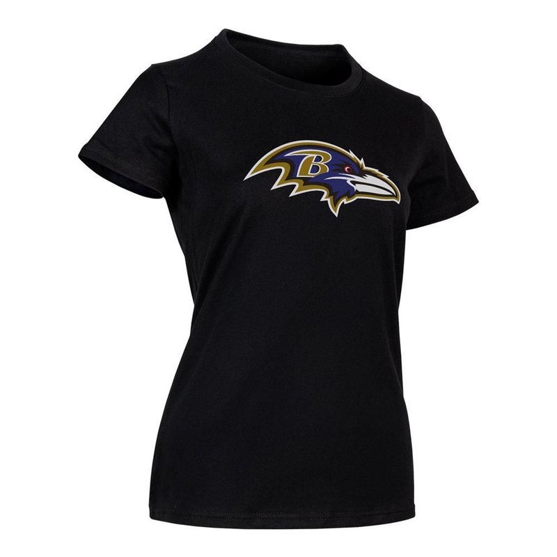 Playera Aficionado NFL Baltimore Ravens Manga Corta Negro Mujer