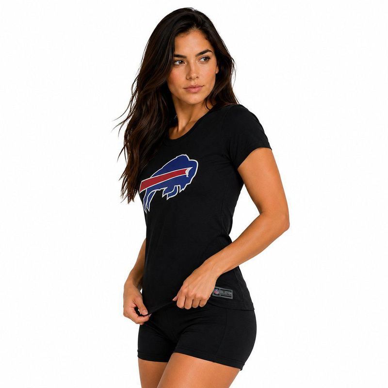 Playera Aficionado NFL Buffalo Bills Manga Corta Negro Mujer