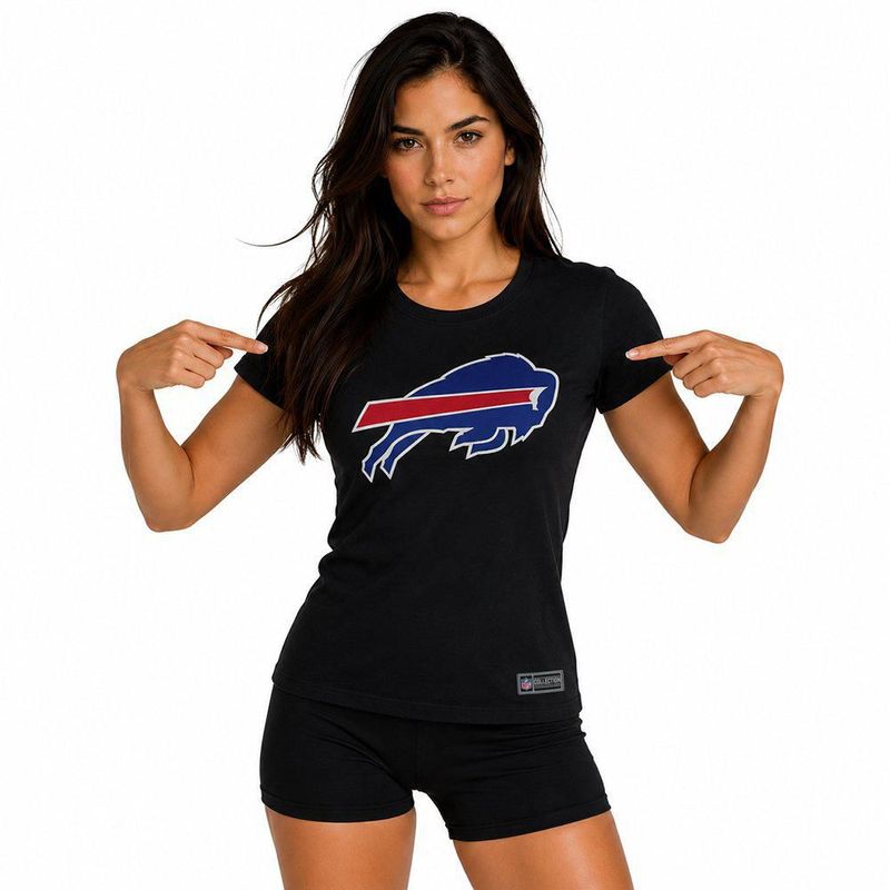 Playera Aficionado NFL Buffalo Bills Manga Corta Negro Mujer
