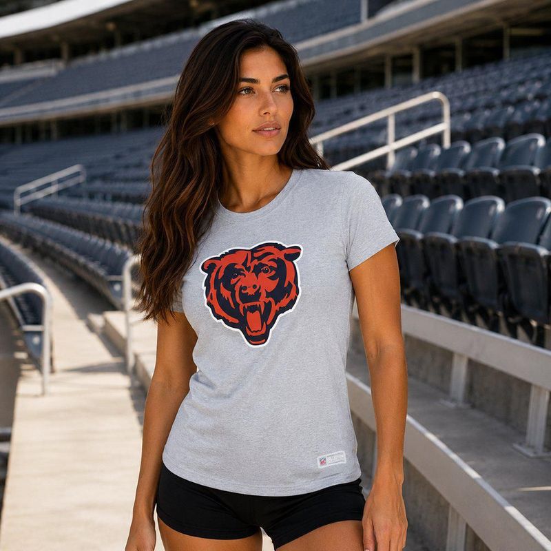 Playera Aficionado NFL Chicago Bears Manga Corta Gris Mujer
