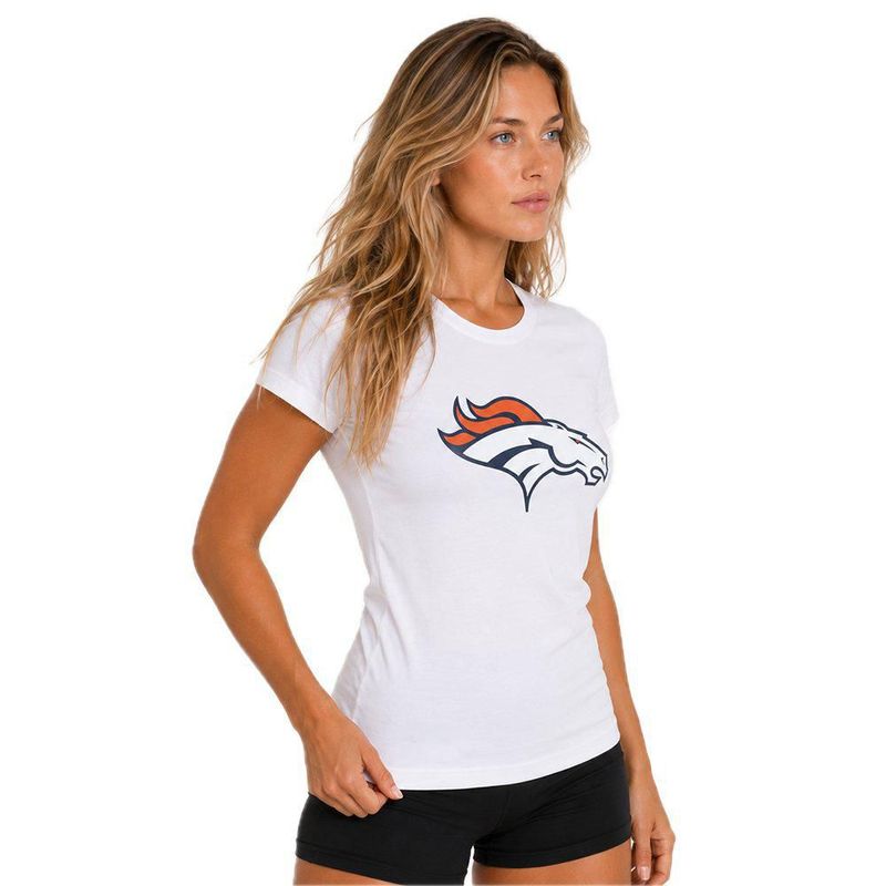 Playera Aficionado NFL Denver Broncos Manga Corta Blanco Mujer