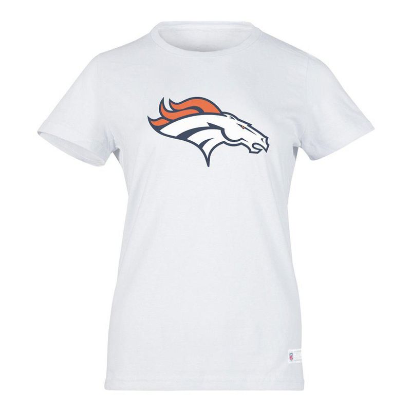 Playera Aficionado NFL Denver Broncos Manga Corta Blanco Mujer