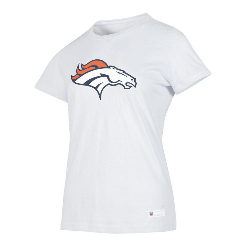 Playera Aficionado NFL Denver Broncos Manga Corta Blanco Mujer