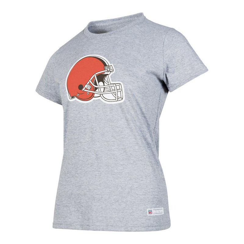Playera Aficionado NFL Cleveland Browns Manga Corta Gris Mujer