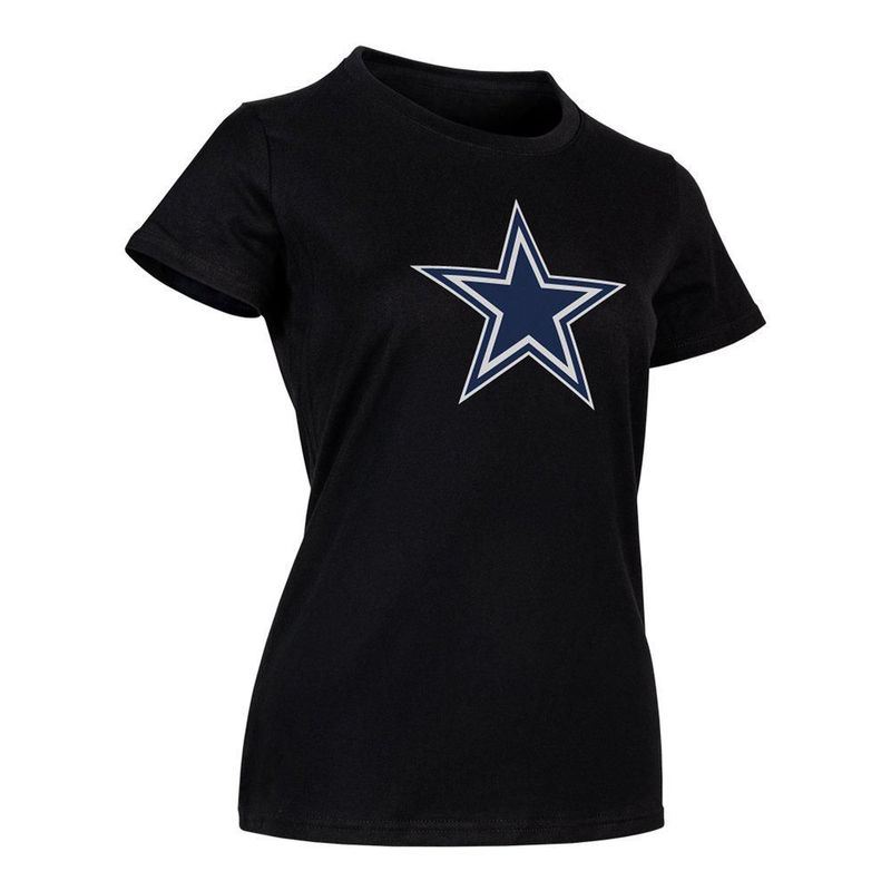Playera Aficionado NFL Dallas Cowboys Manga Corta Negro Mujer