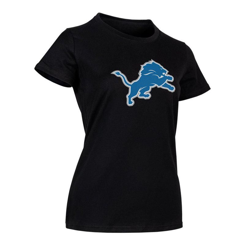 Playera Aficionado NFL Detroit Lions Manga Corta Negro Mujer